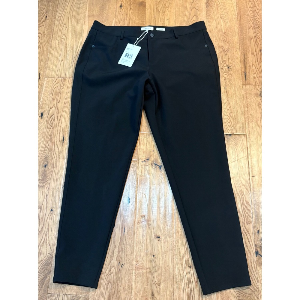 Lafayette 148 New York Mercer Acclaimed Stretch Slim Leg Pants Black Size 16 NWT
